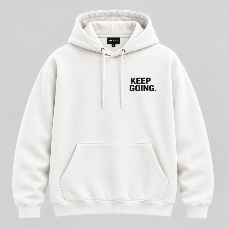 Keep Going, White Hoodie